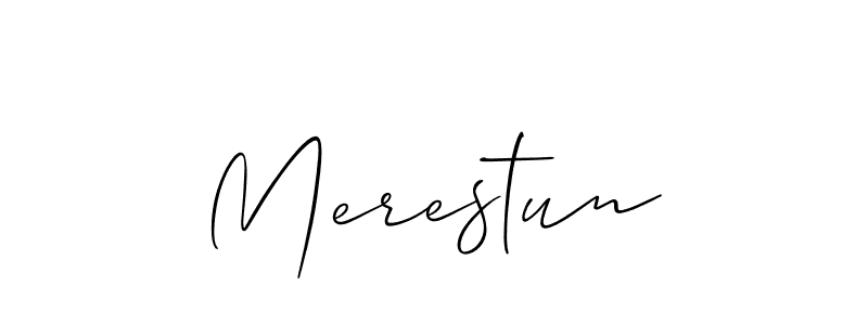 How to make Merestun name signature. Use Allison_Script style for creating short signs online. This is the latest handwritten sign. Merestun signature style 2 images and pictures png