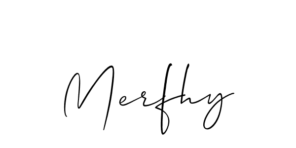 How to Draw Merfhy signature style? Allison_Script is a latest design signature styles for name Merfhy. Merfhy signature style 2 images and pictures png