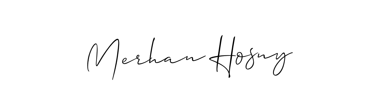 You should practise on your own different ways (Allison_Script) to write your name (Merhan Hosny) in signature. don't let someone else do it for you. Merhan Hosny signature style 2 images and pictures png