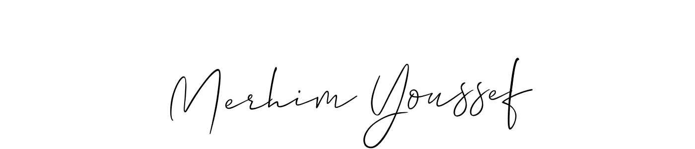 Use a signature maker to create a handwritten signature online. With this signature software, you can design (Allison_Script) your own signature for name Merhim Youssef. Merhim Youssef signature style 2 images and pictures png