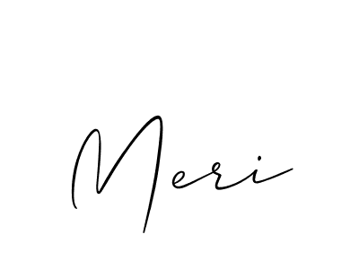 Design your own signature with our free online signature maker. With this signature software, you can create a handwritten (Allison_Script) signature for name Meri. Meri signature style 2 images and pictures png