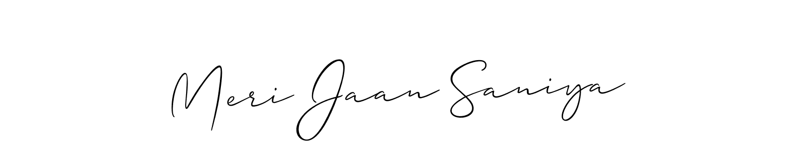 It looks lik you need a new signature style for name Meri Jaan Saniya. Design unique handwritten (Allison_Script) signature with our free signature maker in just a few clicks. Meri Jaan Saniya signature style 2 images and pictures png