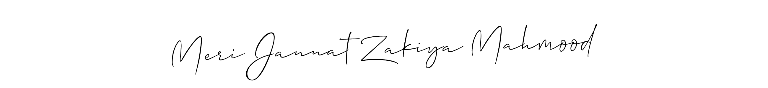 Also we have Meri Jannat Zakiya Mahmood name is the best signature style. Create professional handwritten signature collection using Allison_Script autograph style. Meri Jannat Zakiya Mahmood signature style 2 images and pictures png