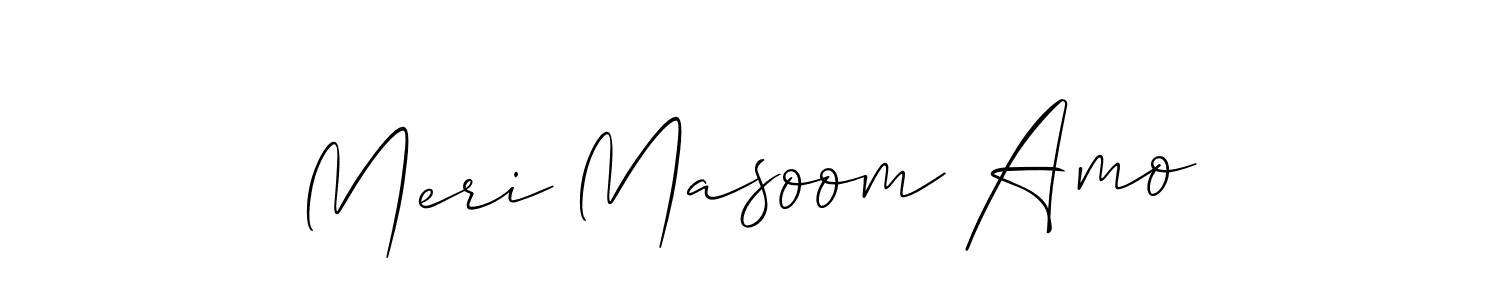 Similarly Allison_Script is the best handwritten signature design. Signature creator online .You can use it as an online autograph creator for name Meri Masoom Amo. Meri Masoom Amo signature style 2 images and pictures png