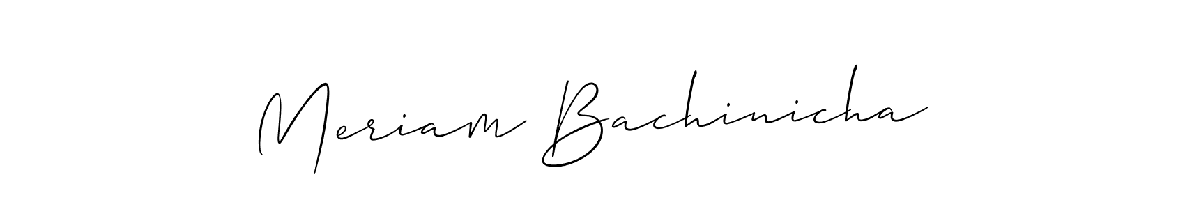 This is the best signature style for the Meriam Bachinicha name. Also you like these signature font (Allison_Script). Mix name signature. Meriam Bachinicha signature style 2 images and pictures png