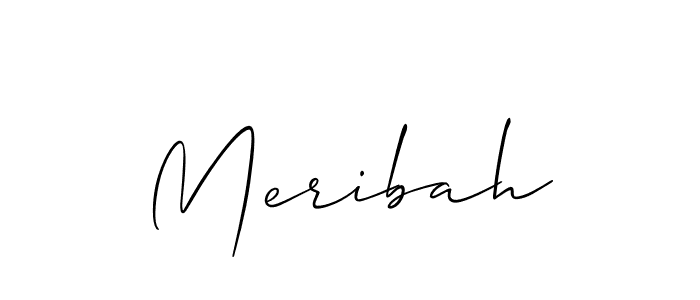 Use a signature maker to create a handwritten signature online. With this signature software, you can design (Allison_Script) your own signature for name Meribah. Meribah signature style 2 images and pictures png