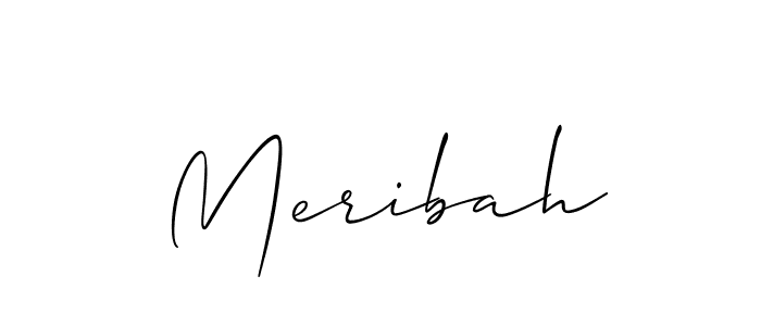 Use a signature maker to create a handwritten signature online. With this signature software, you can design (Allison_Script) your own signature for name Meribah. Meribah signature style 2 images and pictures png