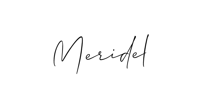 It looks lik you need a new signature style for name Meridel. Design unique handwritten (Allison_Script) signature with our free signature maker in just a few clicks. Meridel signature style 2 images and pictures png