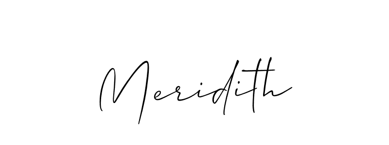 Use a signature maker to create a handwritten signature online. With this signature software, you can design (Allison_Script) your own signature for name Meridith. Meridith signature style 2 images and pictures png