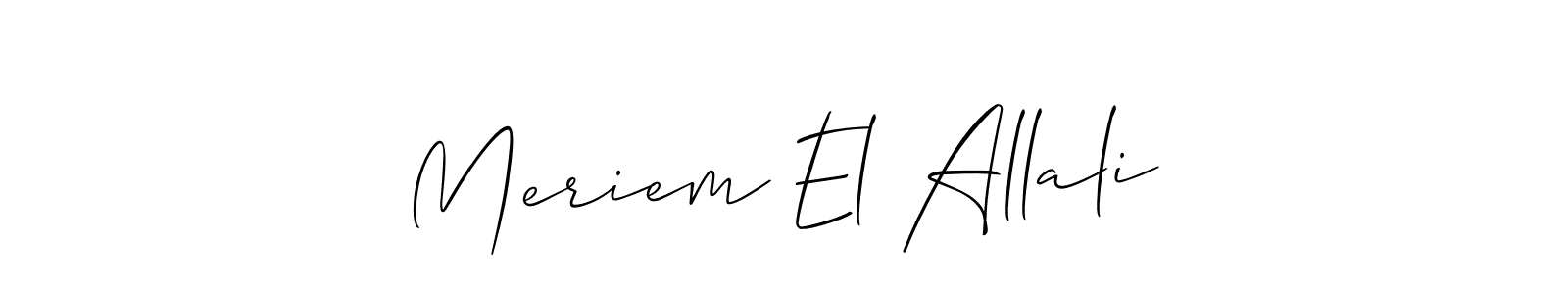 Make a beautiful signature design for name Meriem El Allali. With this signature (Allison_Script) style, you can create a handwritten signature for free. Meriem El Allali signature style 2 images and pictures png