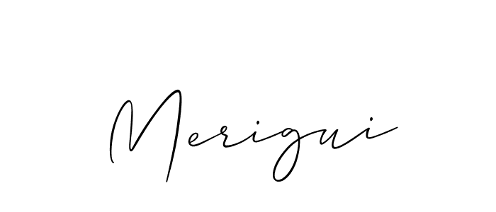 Design your own signature with our free online signature maker. With this signature software, you can create a handwritten (Allison_Script) signature for name Merigui. Merigui signature style 2 images and pictures png