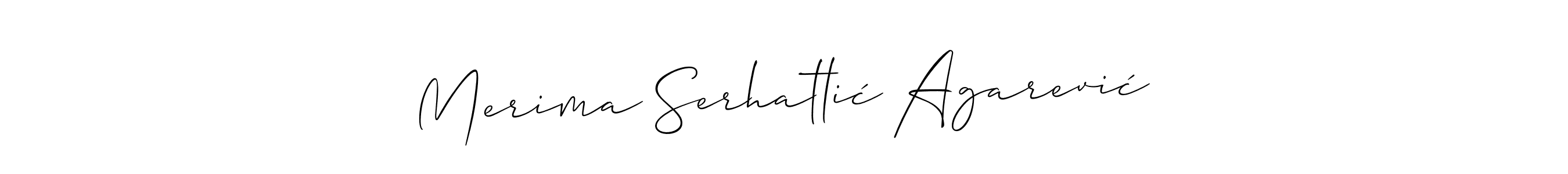 You should practise on your own different ways (Allison_Script) to write your name (Merima Serhatlić Agarević) in signature. don't let someone else do it for you. Merima Serhatlić Agarević signature style 2 images and pictures png