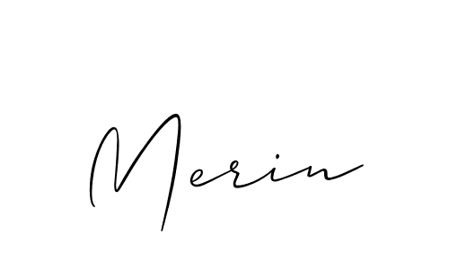 It looks lik you need a new signature style for name Merin. Design unique handwritten (Allison_Script) signature with our free signature maker in just a few clicks. Merin signature style 2 images and pictures png