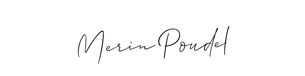 Make a beautiful signature design for name Merin Poudel. Use this online signature maker to create a handwritten signature for free. Merin Poudel signature style 2 images and pictures png