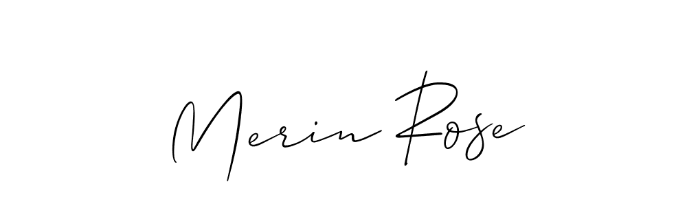 Allison_Script is a professional signature style that is perfect for those who want to add a touch of class to their signature. It is also a great choice for those who want to make their signature more unique. Get Merin Rose name to fancy signature for free. Merin Rose signature style 2 images and pictures png