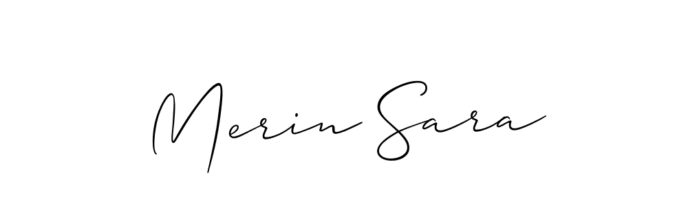 if you are searching for the best signature style for your name Merin Sara. so please give up your signature search. here we have designed multiple signature styles  using Allison_Script. Merin Sara signature style 2 images and pictures png