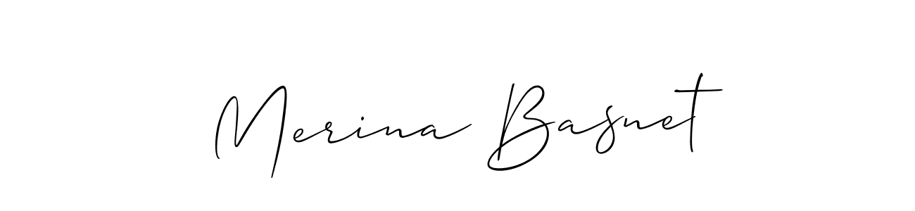 How to make Merina Basnet name signature. Use Allison_Script style for creating short signs online. This is the latest handwritten sign. Merina Basnet signature style 2 images and pictures png