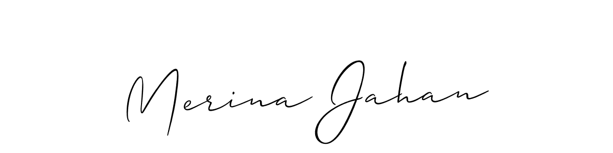 Also we have Merina Jahan name is the best signature style. Create professional handwritten signature collection using Allison_Script autograph style. Merina Jahan signature style 2 images and pictures png