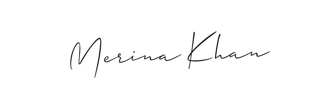 Make a beautiful signature design for name Merina Khan. With this signature (Allison_Script) style, you can create a handwritten signature for free. Merina Khan signature style 2 images and pictures png
