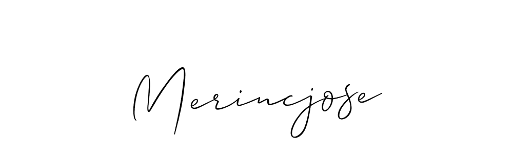 Make a beautiful signature design for name Merincjose. With this signature (Allison_Script) style, you can create a handwritten signature for free. Merincjose signature style 2 images and pictures png