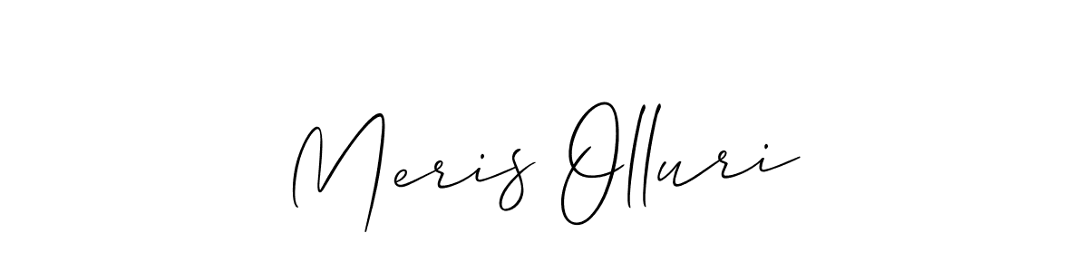 This is the best signature style for the Meris Olluri name. Also you like these signature font (Allison_Script). Mix name signature. Meris Olluri signature style 2 images and pictures png