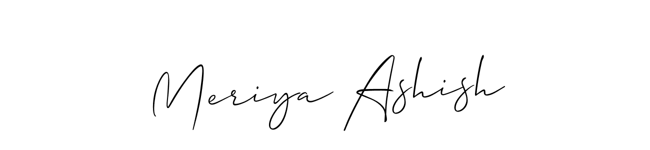 How to make Meriya Ashish signature? Allison_Script is a professional autograph style. Create handwritten signature for Meriya Ashish name. Meriya Ashish signature style 2 images and pictures png