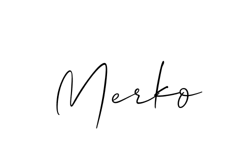 Allison_Script is a professional signature style that is perfect for those who want to add a touch of class to their signature. It is also a great choice for those who want to make their signature more unique. Get Merko name to fancy signature for free. Merko signature style 2 images and pictures png