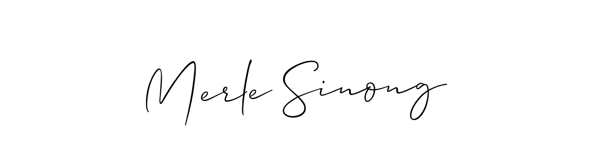 How to make Merle Sinong name signature. Use Allison_Script style for creating short signs online. This is the latest handwritten sign. Merle Sinong signature style 2 images and pictures png