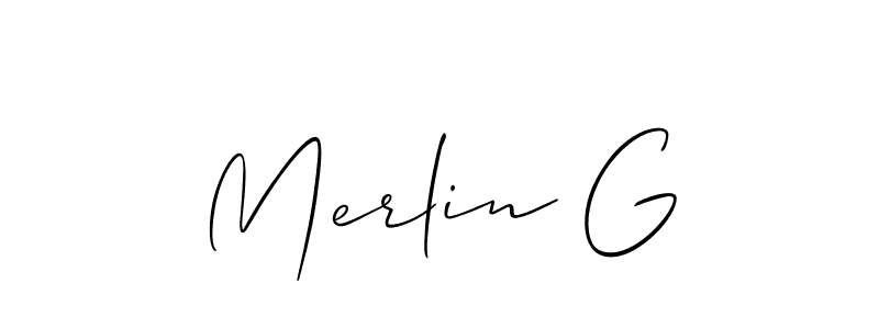 if you are searching for the best signature style for your name Merlin G. so please give up your signature search. here we have designed multiple signature styles  using Allison_Script. Merlin G signature style 2 images and pictures png