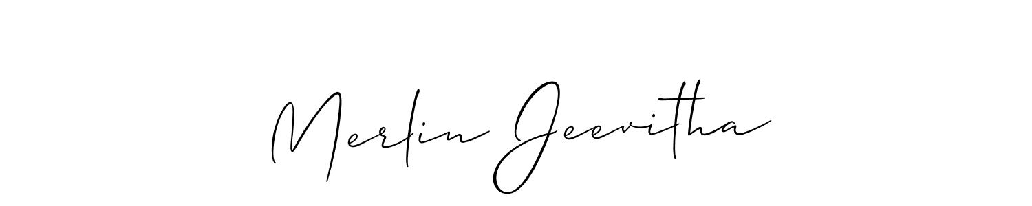 Similarly Allison_Script is the best handwritten signature design. Signature creator online .You can use it as an online autograph creator for name Merlin Jeevitha. Merlin Jeevitha signature style 2 images and pictures png