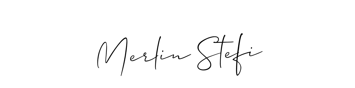 The best way (Allison_Script) to make a short signature is to pick only two or three words in your name. The name Merlin Stefi include a total of six letters. For converting this name. Merlin Stefi signature style 2 images and pictures png