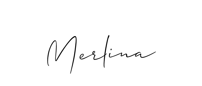 It looks lik you need a new signature style for name Merlina. Design unique handwritten (Allison_Script) signature with our free signature maker in just a few clicks. Merlina signature style 2 images and pictures png