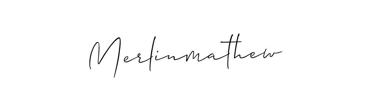 Use a signature maker to create a handwritten signature online. With this signature software, you can design (Allison_Script) your own signature for name Merlinmathew. Merlinmathew signature style 2 images and pictures png