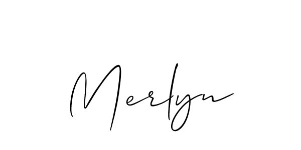 Make a beautiful signature design for name Merlyn. With this signature (Allison_Script) style, you can create a handwritten signature for free. Merlyn signature style 2 images and pictures png