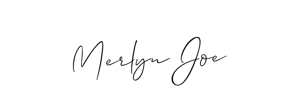 How to make Merlyn Joe name signature. Use Allison_Script style for creating short signs online. This is the latest handwritten sign. Merlyn Joe signature style 2 images and pictures png