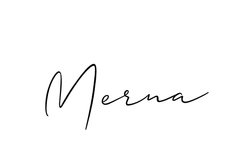Make a beautiful signature design for name Merna. With this signature (Allison_Script) style, you can create a handwritten signature for free. Merna signature style 2 images and pictures png