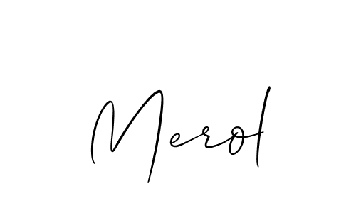 Merol stylish signature style. Best Handwritten Sign (Allison_Script) for my name. Handwritten Signature Collection Ideas for my name Merol. Merol signature style 2 images and pictures png