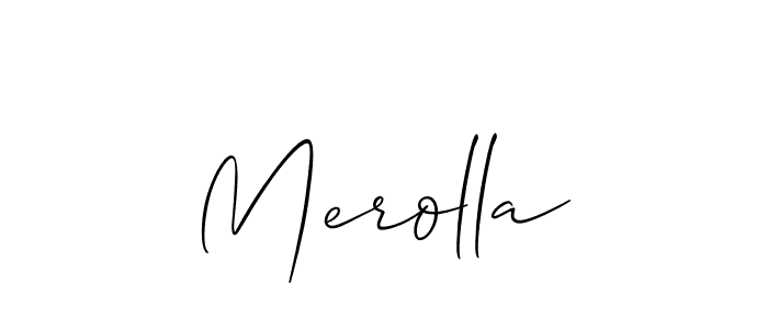 Design your own signature with our free online signature maker. With this signature software, you can create a handwritten (Allison_Script) signature for name Merolla. Merolla signature style 2 images and pictures png