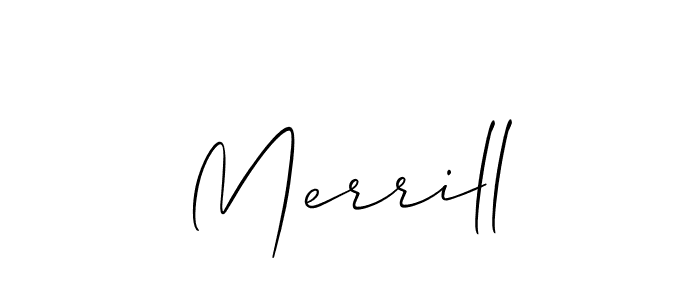 Make a beautiful signature design for name Merrill. With this signature (Allison_Script) style, you can create a handwritten signature for free. Merrill signature style 2 images and pictures png