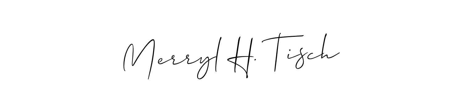 How to make Merryl H. Tisch name signature. Use Allison_Script style for creating short signs online. This is the latest handwritten sign. Merryl H. Tisch signature style 2 images and pictures png