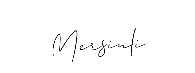 How to make Mersinli name signature. Use Allison_Script style for creating short signs online. This is the latest handwritten sign. Mersinli signature style 2 images and pictures png