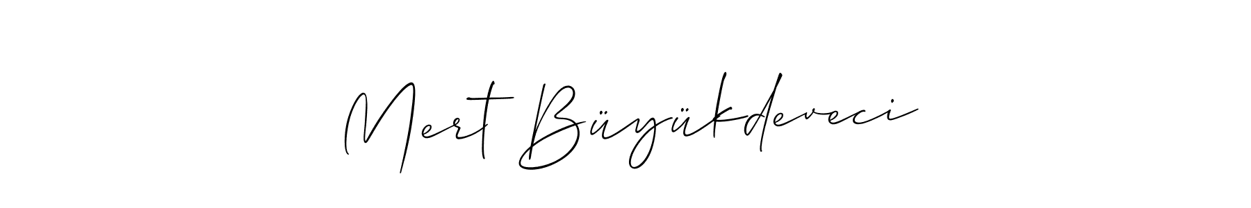Also we have Mert Büyükdeveci name is the best signature style. Create professional handwritten signature collection using Allison_Script autograph style. Mert Büyükdeveci signature style 2 images and pictures png
