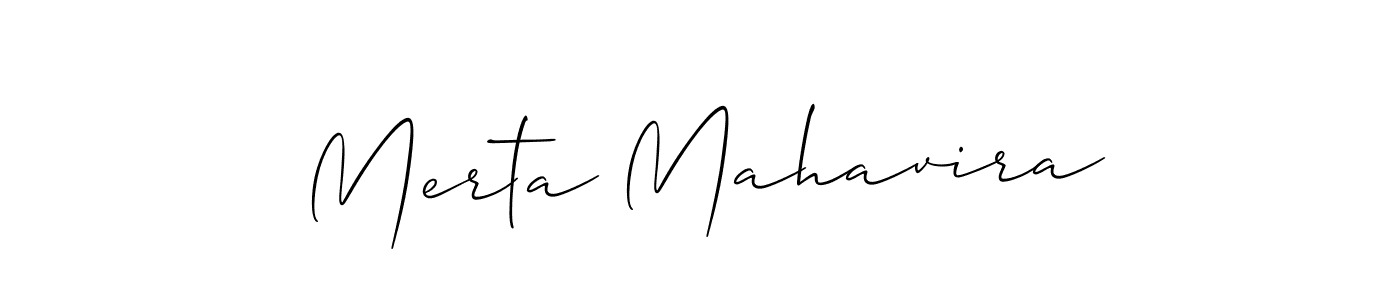 Allison_Script is a professional signature style that is perfect for those who want to add a touch of class to their signature. It is also a great choice for those who want to make their signature more unique. Get Merta Mahavira name to fancy signature for free. Merta Mahavira signature style 2 images and pictures png