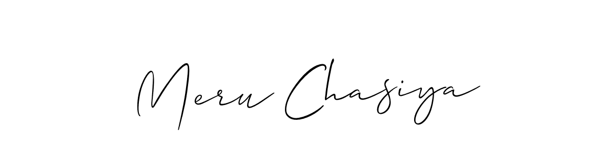 Also You can easily find your signature by using the search form. We will create Meru Chasiya name handwritten signature images for you free of cost using Allison_Script sign style. Meru Chasiya signature style 2 images and pictures png