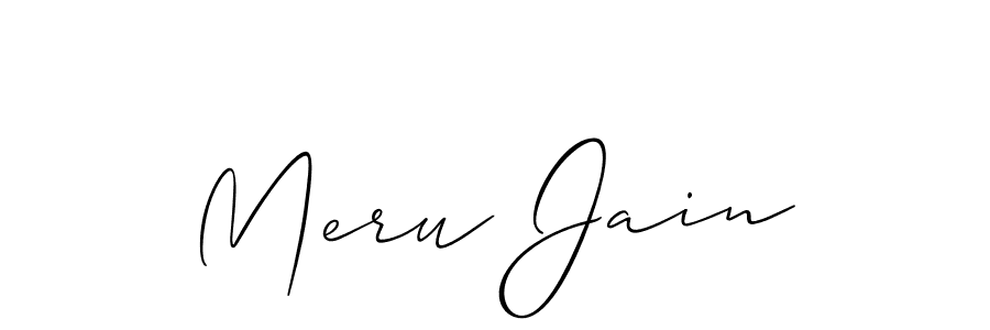 Use a signature maker to create a handwritten signature online. With this signature software, you can design (Allison_Script) your own signature for name Meru Jain. Meru Jain signature style 2 images and pictures png