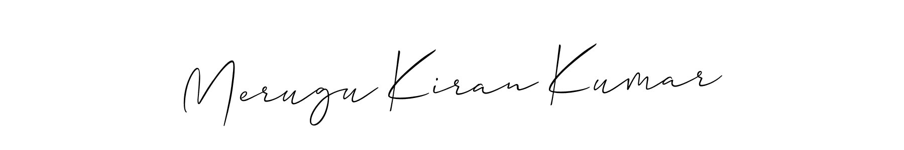 Allison_Script is a professional signature style that is perfect for those who want to add a touch of class to their signature. It is also a great choice for those who want to make their signature more unique. Get Merugu Kiran Kumar name to fancy signature for free. Merugu Kiran Kumar signature style 2 images and pictures png