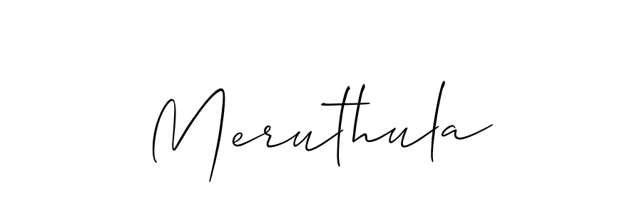 Use a signature maker to create a handwritten signature online. With this signature software, you can design (Allison_Script) your own signature for name Meruthula. Meruthula signature style 2 images and pictures png