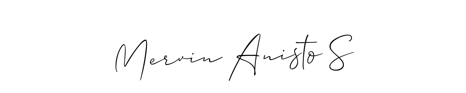 How to make Mervin Anisto S signature? Allison_Script is a professional autograph style. Create handwritten signature for Mervin Anisto S name. Mervin Anisto S signature style 2 images and pictures png