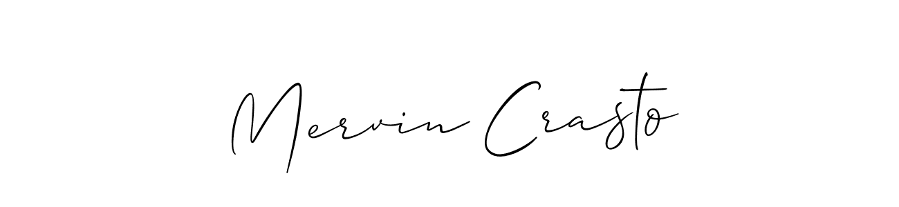 Make a short Mervin Crasto signature style. Manage your documents anywhere anytime using Allison_Script. Create and add eSignatures, submit forms, share and send files easily. Mervin Crasto signature style 2 images and pictures png