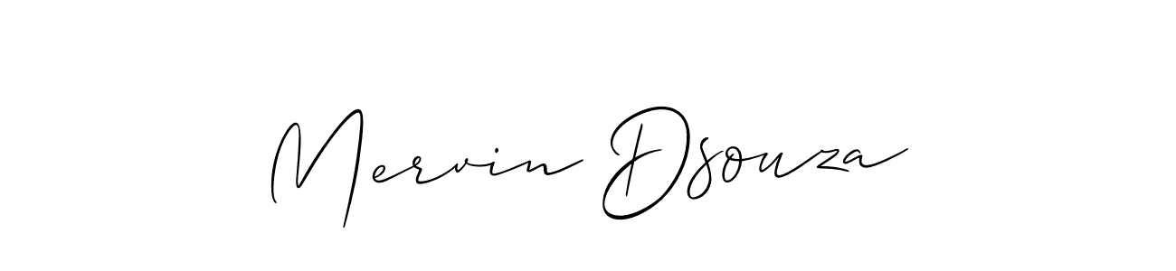 Make a beautiful signature design for name Mervin Dsouza. With this signature (Allison_Script) style, you can create a handwritten signature for free. Mervin Dsouza signature style 2 images and pictures png